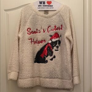 Como Vintage Cream Festive Sequined Dog Sweater
